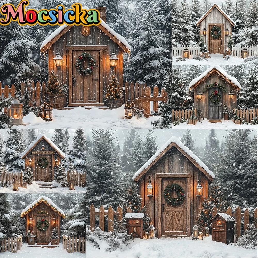 Mocsicka Photography Background Merry Christmas Warehouse Decoration Backdrop Kids Family Xmas Holiday Party Prom Studio Props