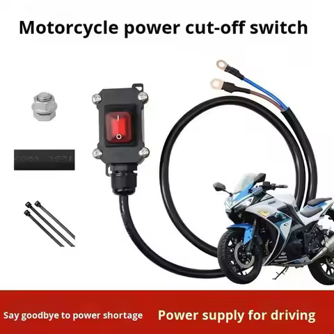 12V Motorcycle Battery Disconnect Switch Battery Disconnector Isolator Cut Off Switch Kit For Universal Motorcycle Battery