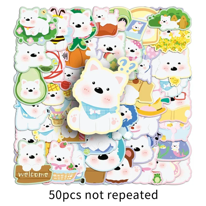 50Pcs/Set Cartoon Animal Pattern Decor Stickers Waterproof Mug Helmet Luggage Scrapbook Journal Decorations Stationery Sticker