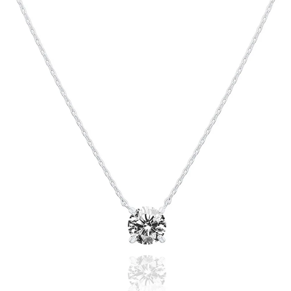 

High Carbon Diamond Classic Four Claw Women Collarbone Chain Pendant Necklace for Women