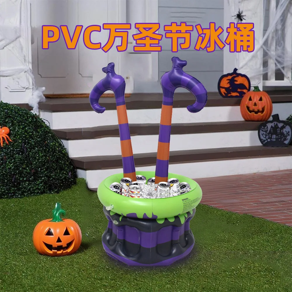 

Halloween Witch Leg PVC Ice Bucket Inflatable Cooler Party Decor