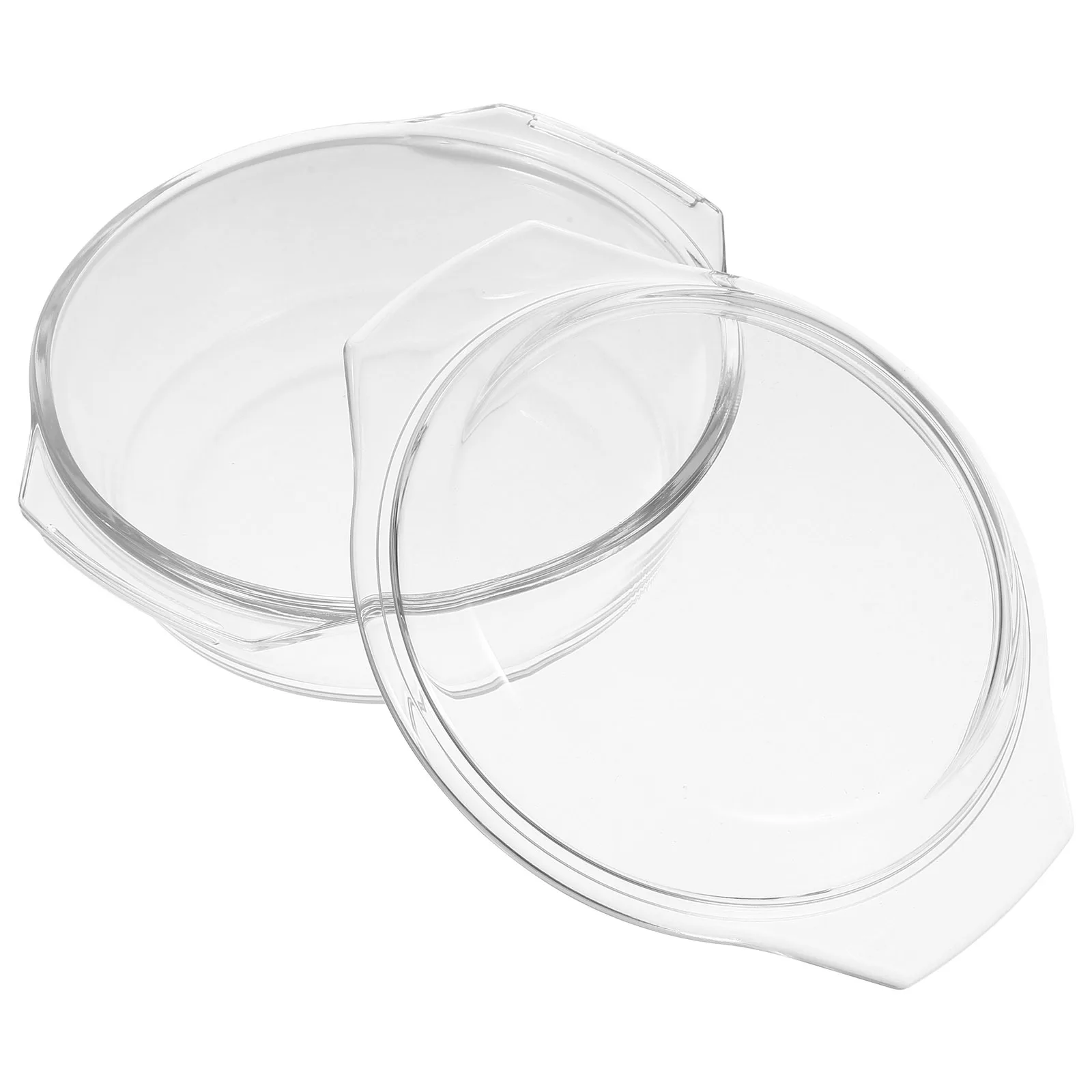 

Clear Glass Casserole with Flat Lid Microwave Safe Ovenproof Non Breakable Round Stew Bowl Dishwasher Friendly Kitchen Serving