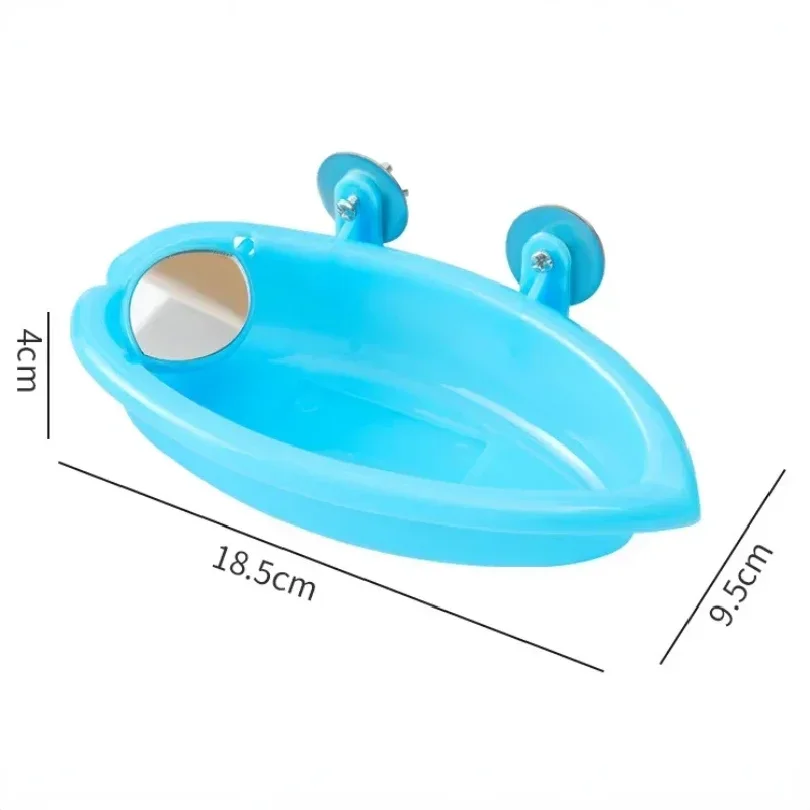 Bird Water Bath Tub for Pet Cage Hanging Bowl Parrot Parakeet Bird Bath with Mirror Birdbath