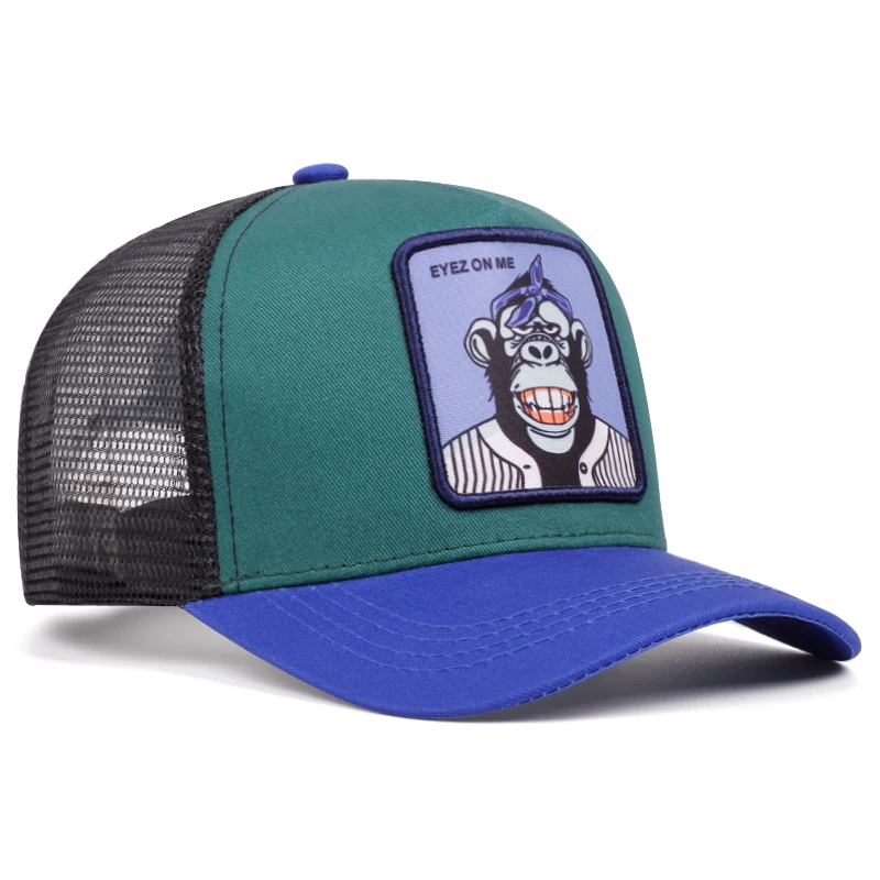 eyez on me Grinning monkey cartoon baseball cap High quality Hip hop outdoors mesh cap Sunshade breathable trucker hat