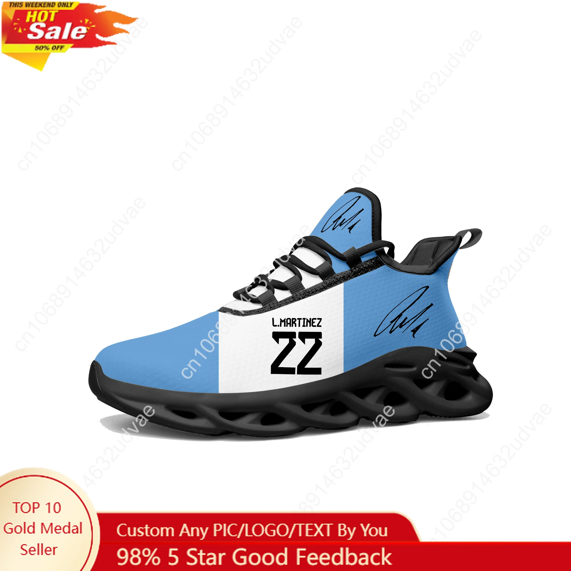 

Lautaro No.10 Running Sneakers Mens Womens Sports Shoes Argentina Soccer Star Sneaker Lace Up Footwear Tailor Made Shoe Black