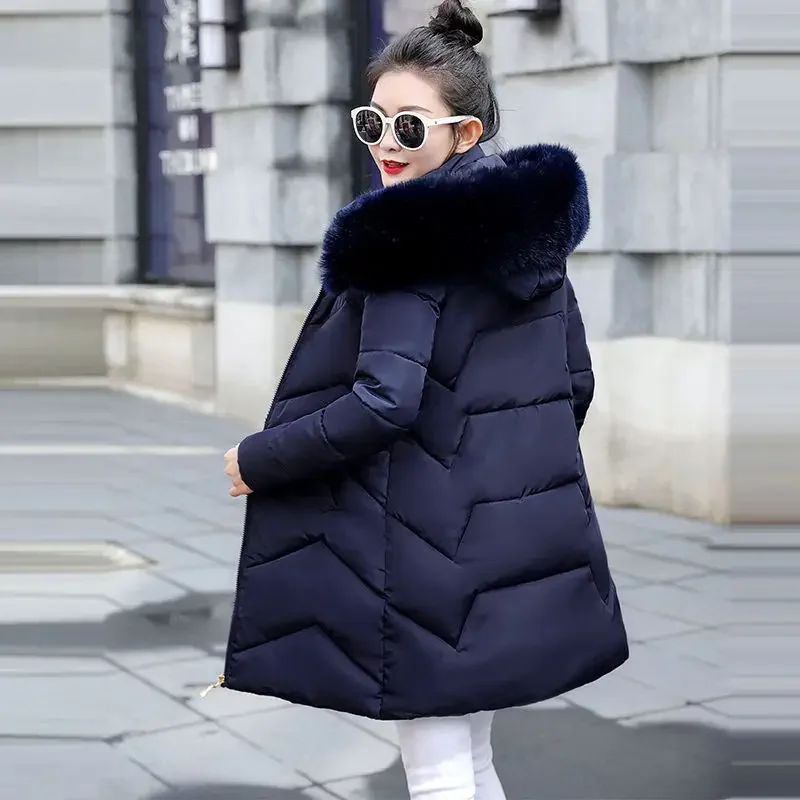 2023 New Fashion Winter Jacket Women Plus Size 6XL Down Parkas Thick Cotton Coat Female Jacket Slim Warm Winter Outwear