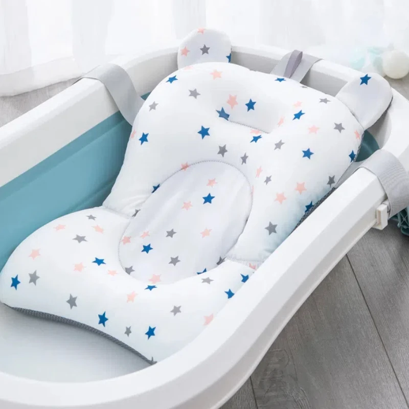 Baby bathtub seat support pad, baby anti slip soft and comfortable body pad, foldable baby bathtub pad chair, newborn bath pad