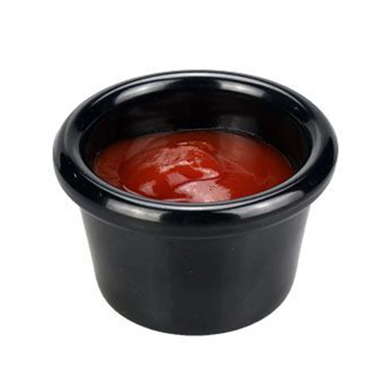 (BF06)Mini 50ml Sauce Bowl Gravy Boats Round Glossy Melamine 6cm Black Dipping Cup American Tableware For Cafe Pastry Tool
