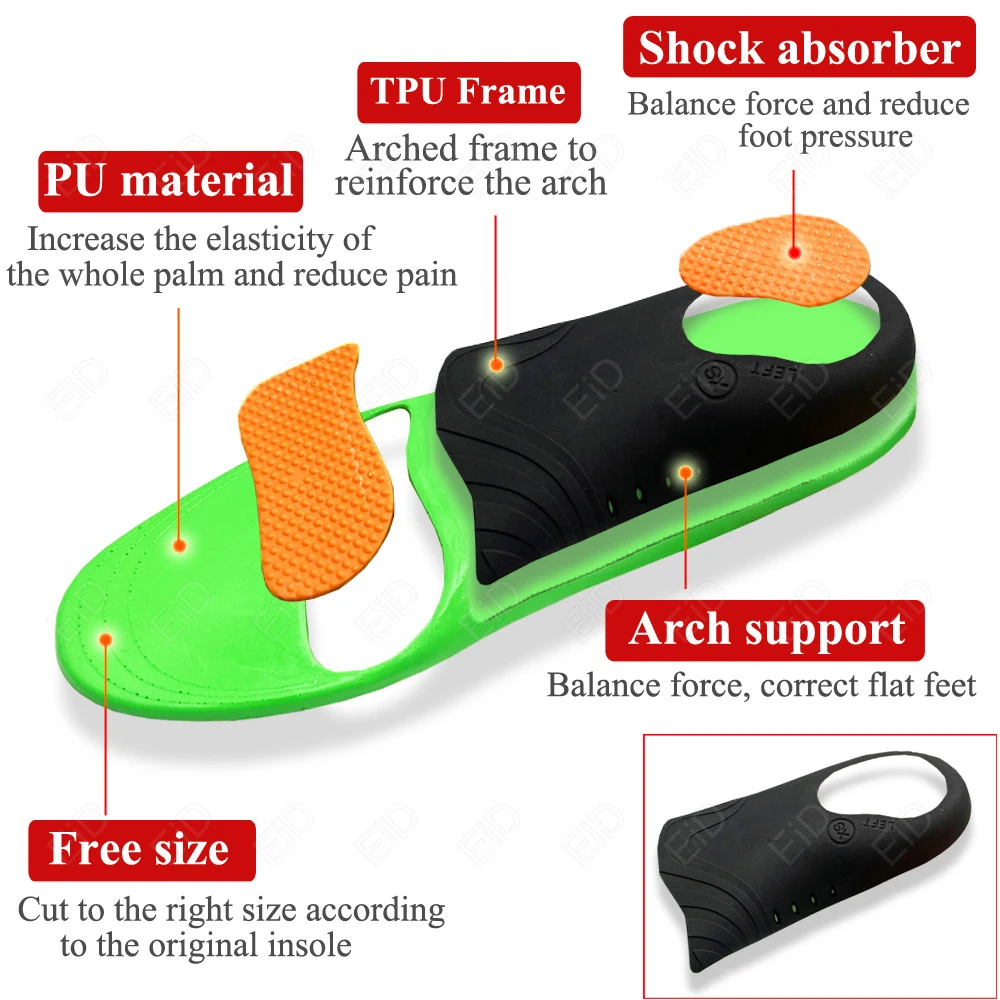 EiD ที่ดีที่สุดพื้นรองเท้า Orthotic Arch สนับสนุน X/O ขาแบนเท้าสุขภาพรองเท้า Insoles สำหรับรองเท้าใส่เบาะ Insoles ศัลยกรรมกระดูก