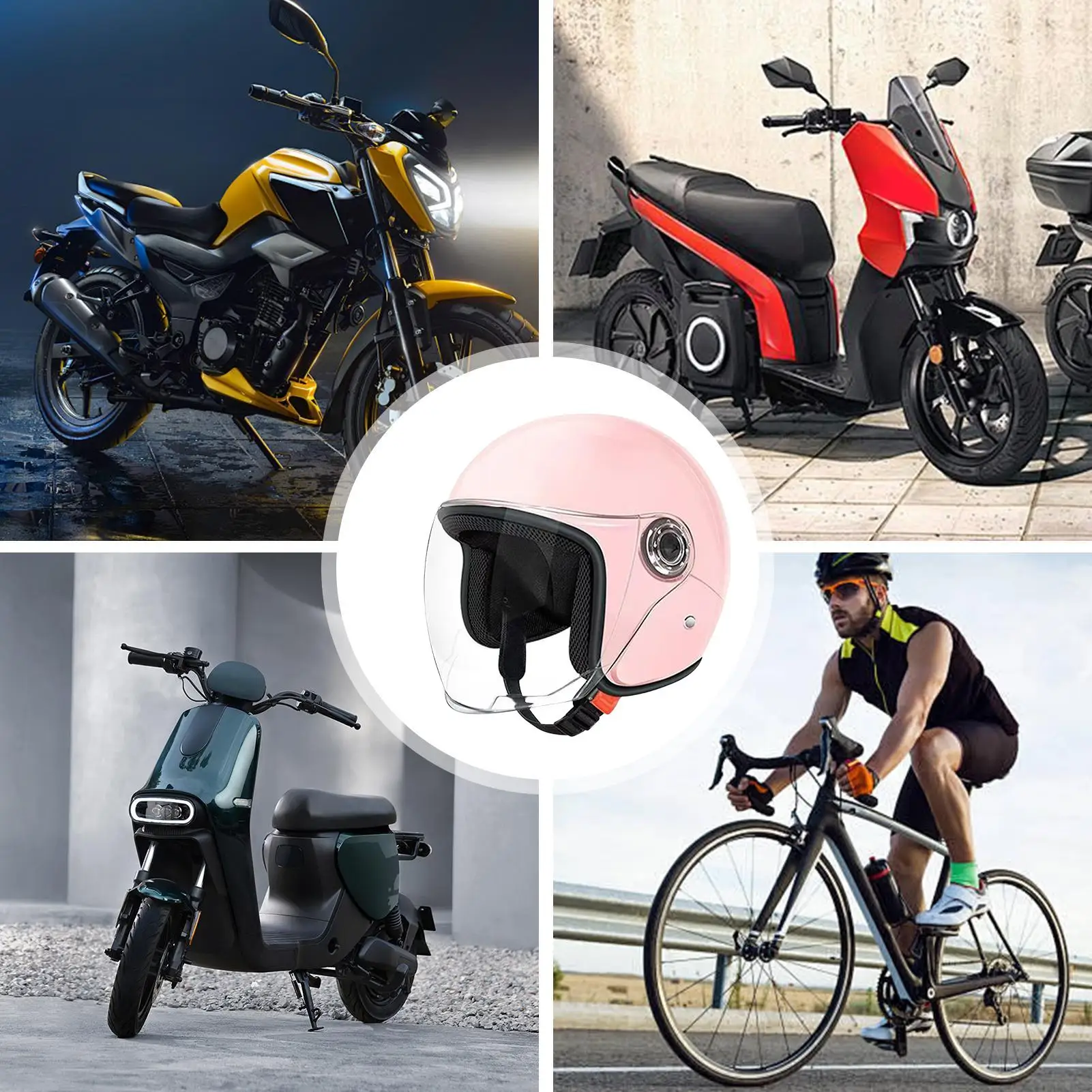 

Adult Motorcycle Helmet Motorcycle Half Helmet Racing Headgear Protective Gear With Visor For Sportbike Riding Scooter Adventure