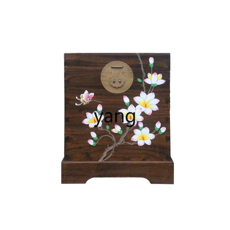 

LMM New Chinese Style Solid Wood Bedside Clothes Box Side Table Coffee Table Storage Cabinet