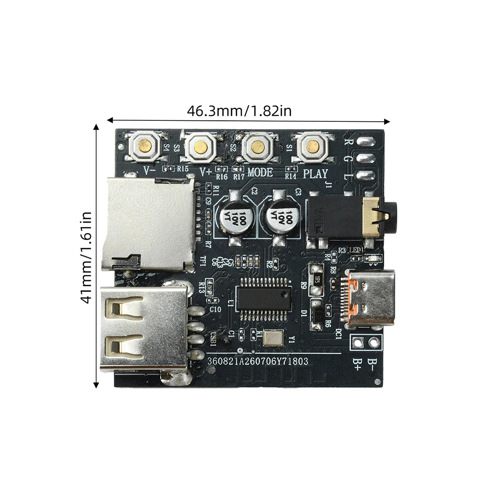 DC5V BT 6.0 MP3-Audio-Dekodierungsplatine Audio-Empfängermodul MP3-Verlustfreie Dekodierplatine Drahtloses Stereo-Modul Typ C – Detail 11