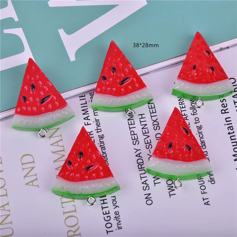 20 قطعة/المجموعة الراتنج الفاكهة البطيخ سحر قلادة ل قلادة سوار القرط Diy صنع المجوهرات الاكسسوارات المفاتيح #3