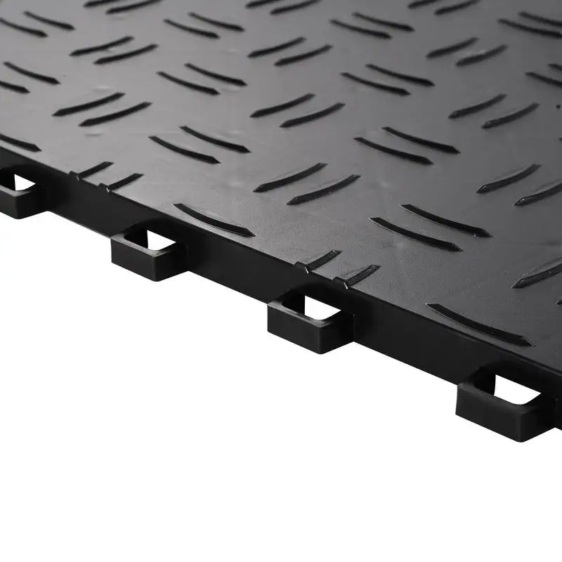 Garagenbodenfliesen, 305 x 305 x 13,4 mm, 25-teiliges Set, Industriebodenbelag, rutschfester, doppelseitig strukturierter Garagenboden, für Garagen, Keller, Werkstätten, schwarz