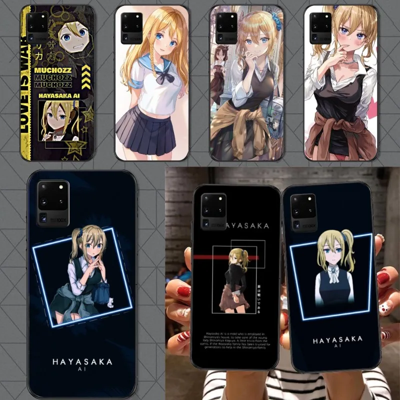 Love is War Hayasaka Phone Case for Samsung A91 A81 A73 A72 A71 A30S A20 A12 A13 A52 A53 4G 5G Black Soft Phone Cover Funda