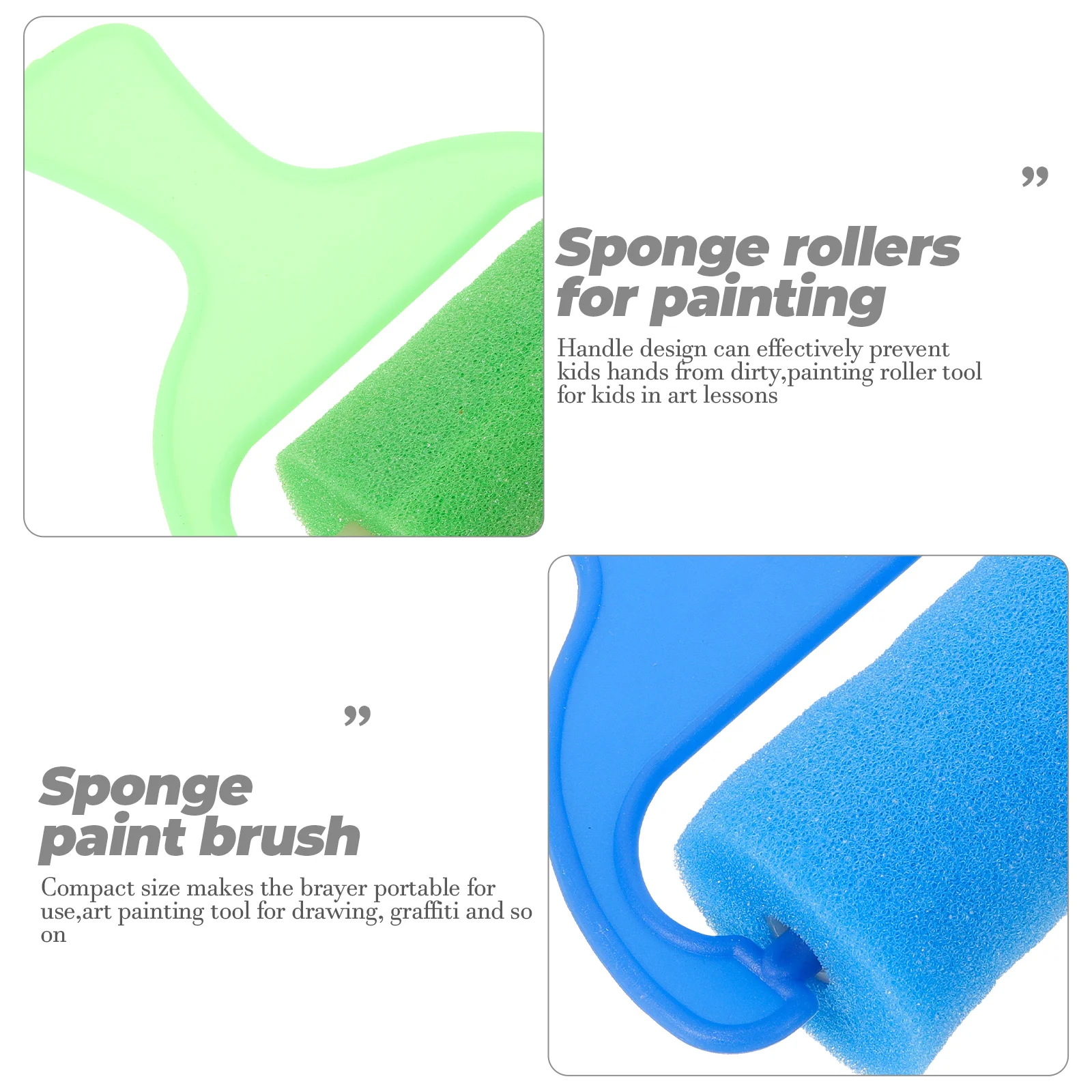 

4 pcs Sponge Paint Rollers Set Kids Painting Tools For Art Lessons Drawing Graffiti Sponge Brushes Artists Art Supplies