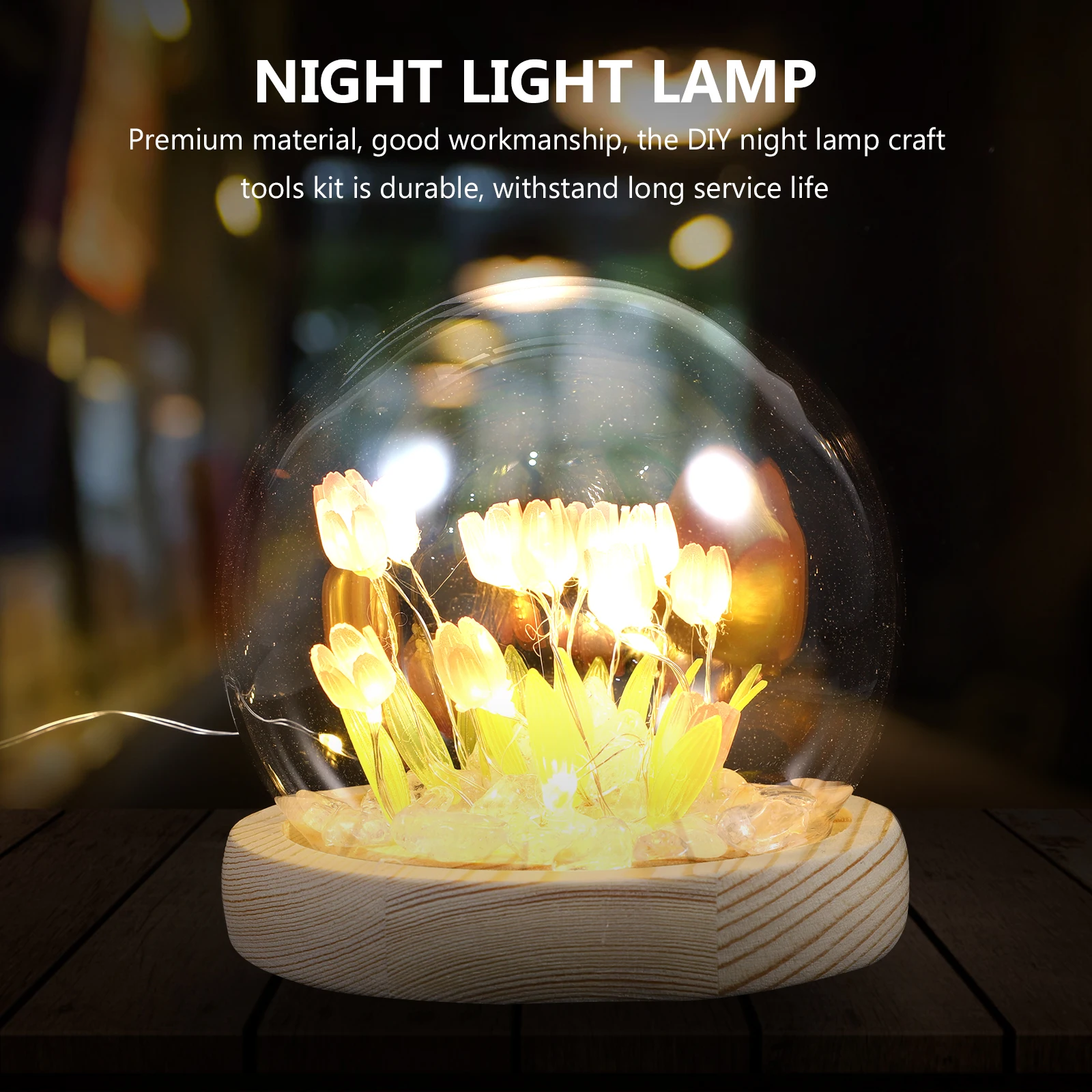

DIY Tulip Night Light Craft Tools Kit Crystal Stones Decoration Aesthetic Lamp for Bedrooms Nursing Tulip Lamp