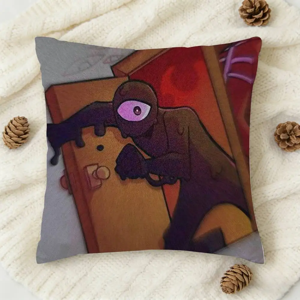 R-Roblox D-DOORS Double-sided Printed Square Decorative Cushion Cover for Sofa Living Room Home Decor
