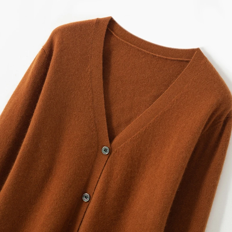 

Basics Coat Autumn Winter Sweater Cardigan Men's Clothes 100% Merino Wool Sweater V-Neck Single Breasted Commut Open Stitch Knit