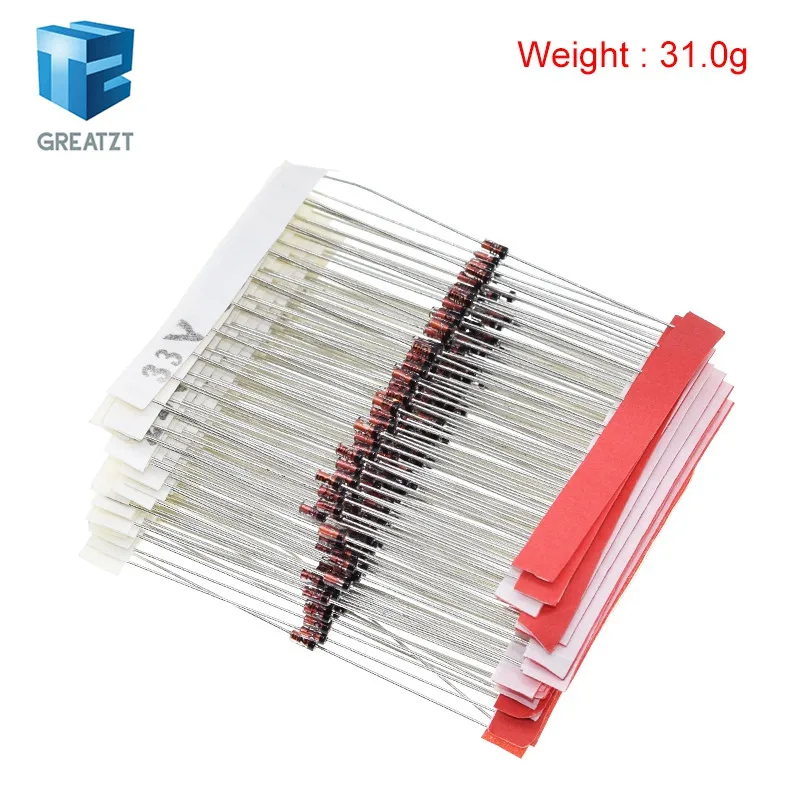 GREATZT 1BAG= (2V4 to 33V) 270Pcs 27 Values 1/2W 0.5W Zener Diode Assorted kit Assortment Set New