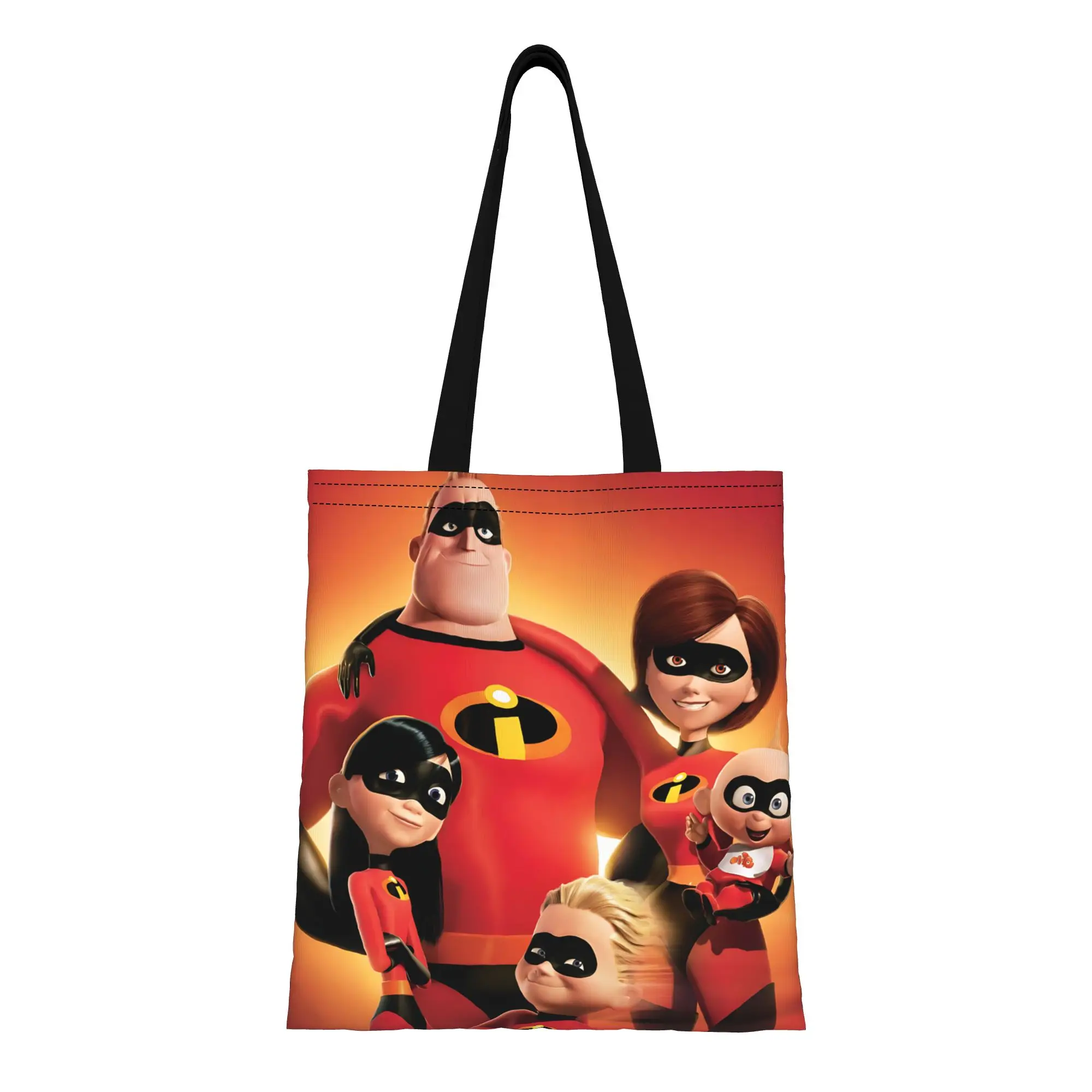 

1 шт. Холщовая сумка-тоут «Супердом в пригороде» из серии «Суперсемейка», прочная, устойчивая к выцветанию, с прочными ручками, отличный подарок