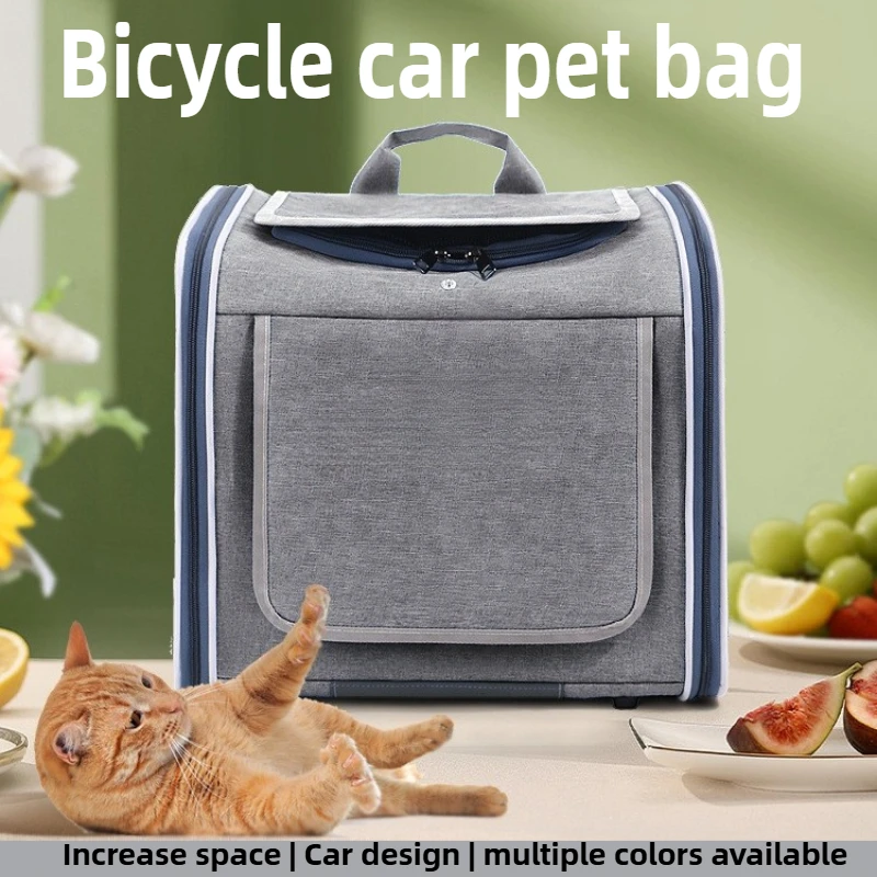 

Portable Pet Bicycle Bags Carrier Backpack - Breathable Dog & Cat Travel Bag Bike Basket for Small Pets Outdoor Hiking Carrier