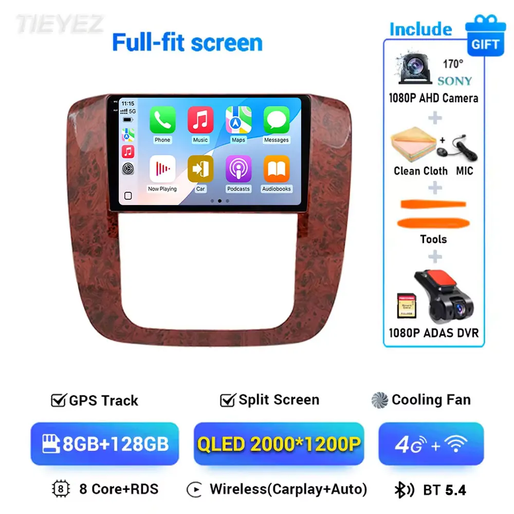 Android 15 Autoradio Voor GMC Yukon Chevrolet Tahoe Suburban 2007-2012 Navigatie GPS Auto Carplay Scherm Wifi 4G BT