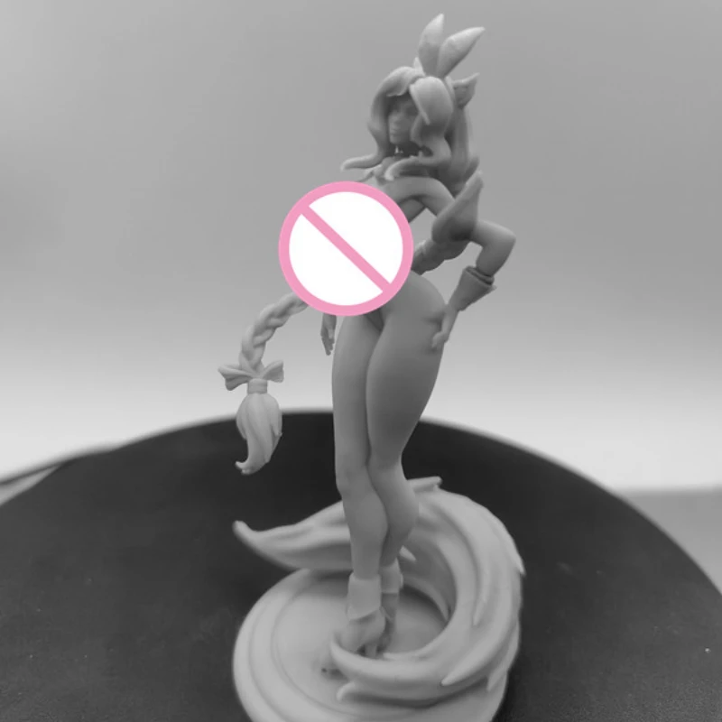 Ahri Bunny Resin Figure 1/24 Scale 75mm Vertical Height Assemble Model Kit Unassembled Dioramas Unpainted Statuettes Toy