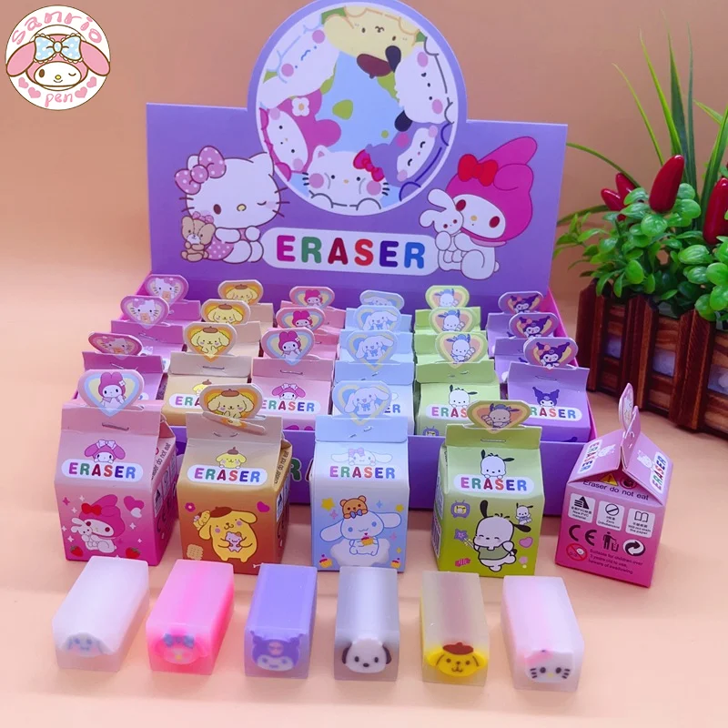 

Sanrio Cartoon Jelly-colored Eraser 30pcs Melody Children's Fun Eraser Student Seamless Pencil Eraser Stationery Gift Wholesale