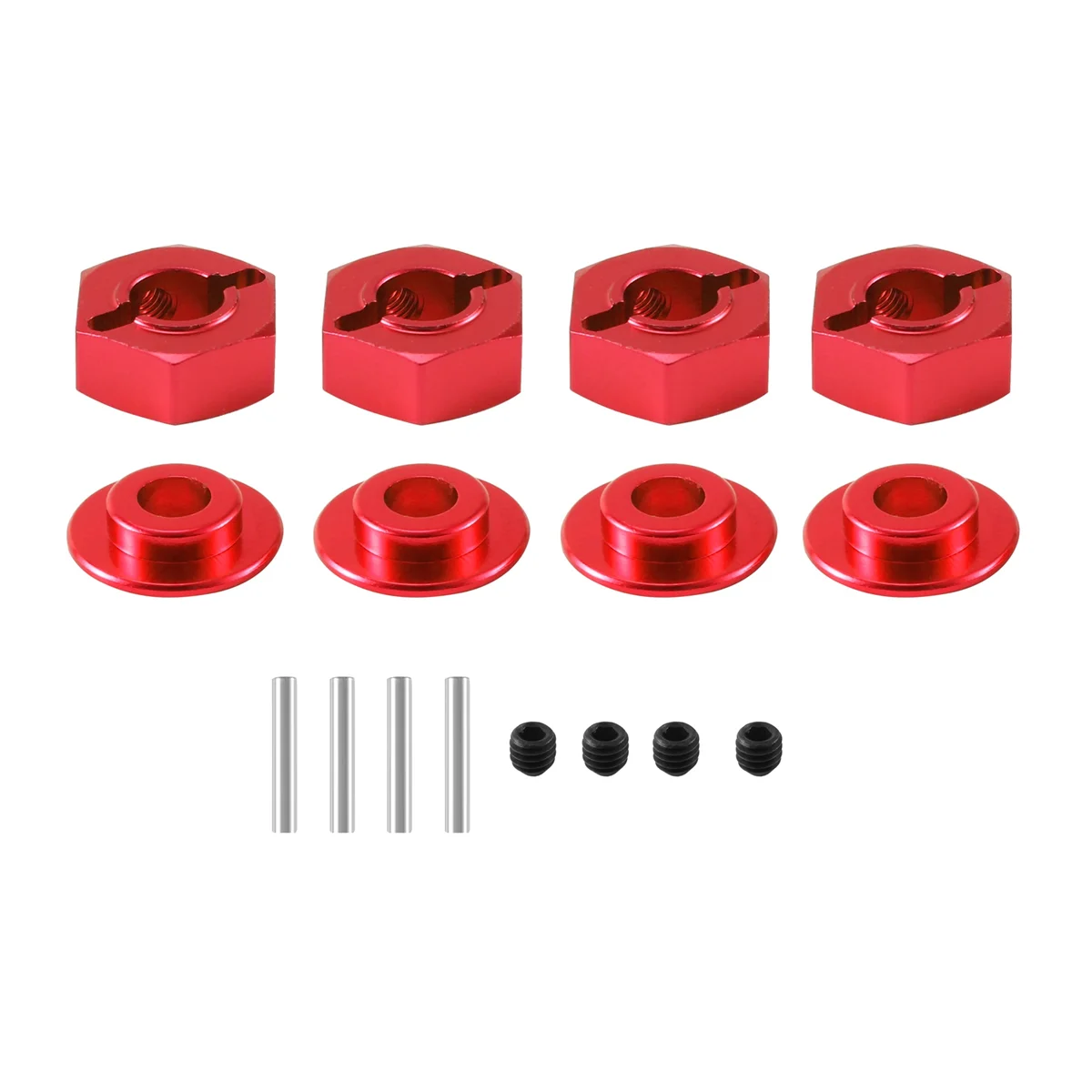 

Metal 17mm Wheel Hex Hub Adapter for Arrma 1/10 4S KRATON Outcast RC Car Upgrade Parts,Red