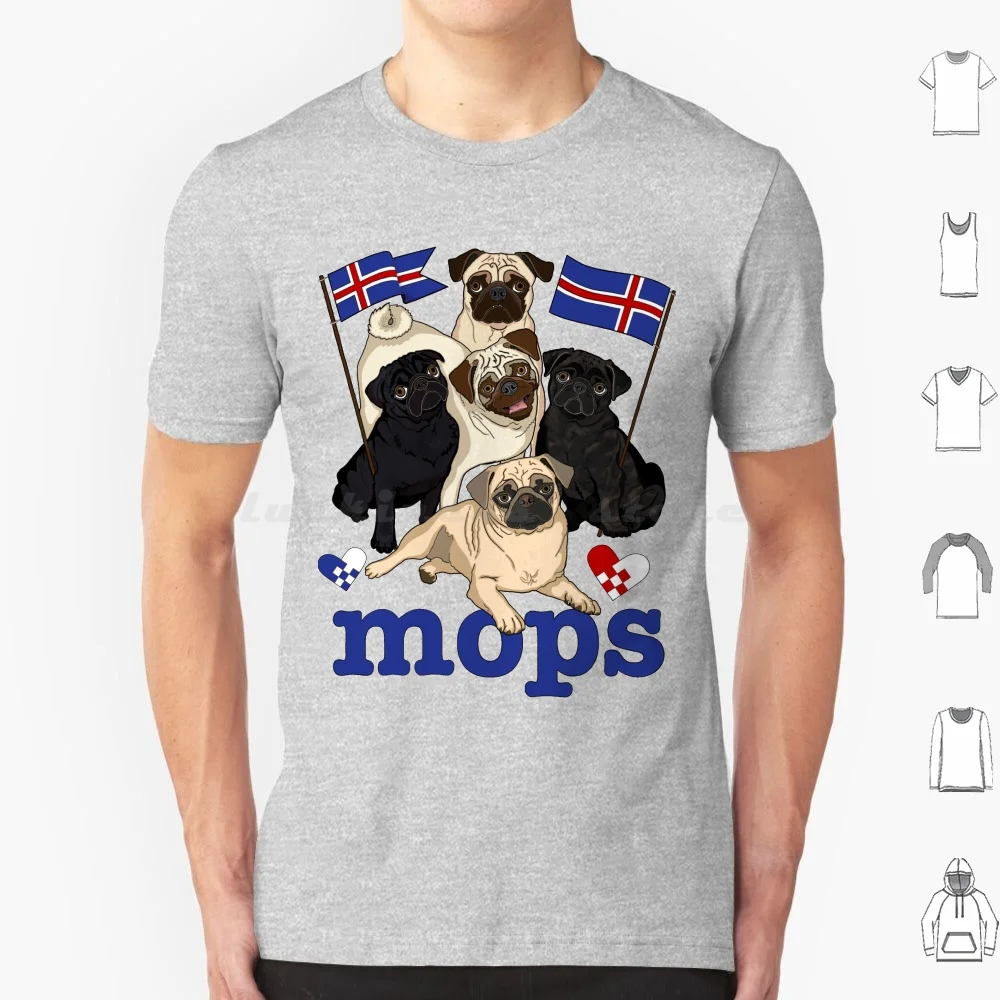 Mops! ( Icelandic Version! ) T Shirt Cotton Men Women Diy Print Pug Pugs Pug Grumble Mops Hundur Fivepugs Íslenskur Jana