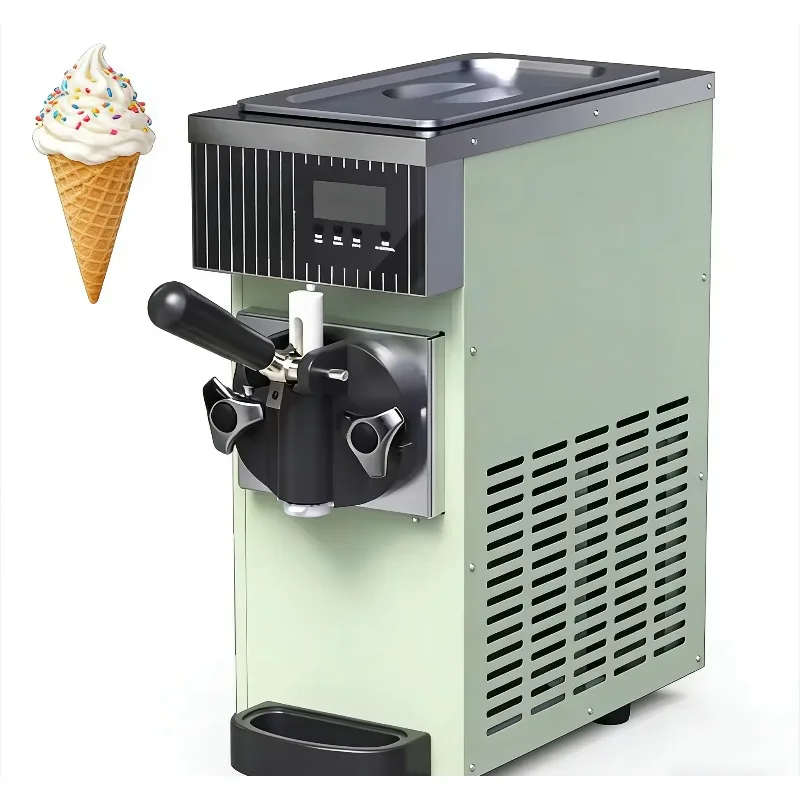 Custom New Model  Countertop Soft Serve Ice Cream Machine Stainless Steel Body Orange Color English Interface