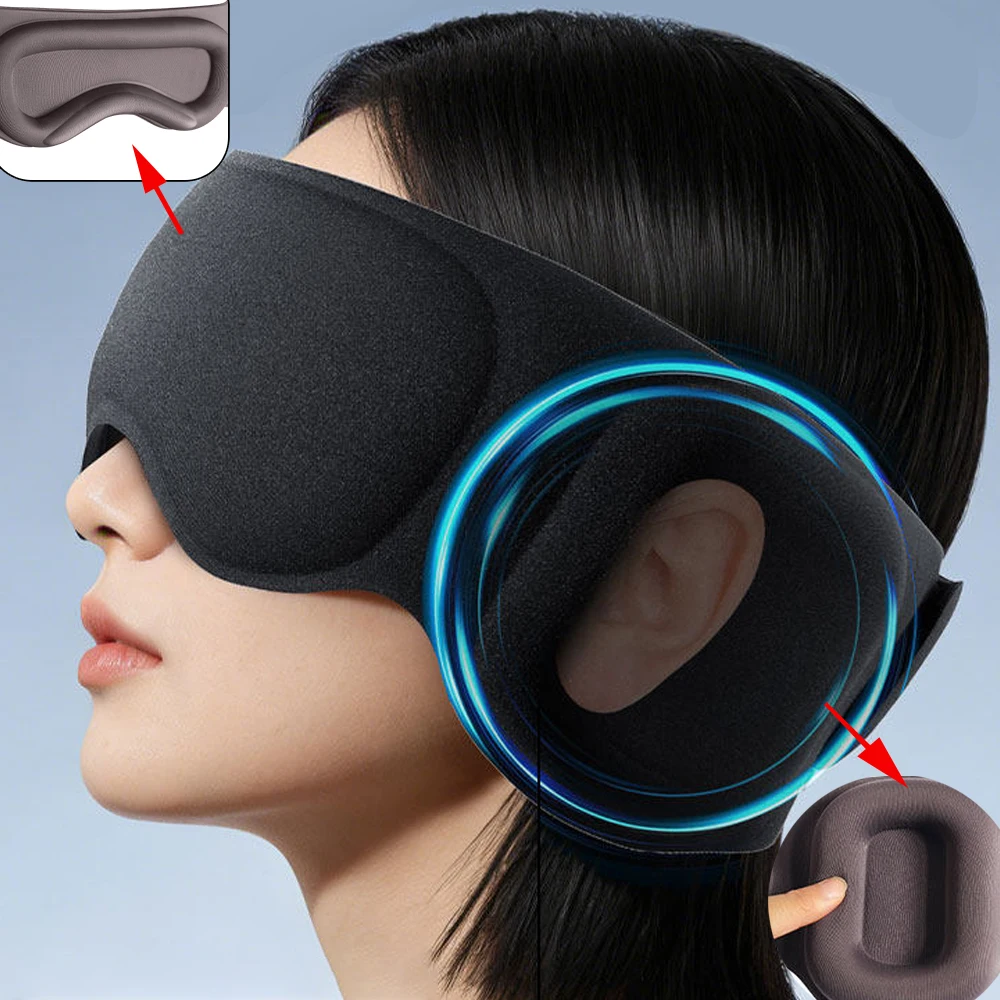 Gravity Sleep Patchs Eyeshade Sleepmask for Side Sleeper 3D Weighted Eye Mask For Sleeping With Ear Cover Noise Reduce Blindfold