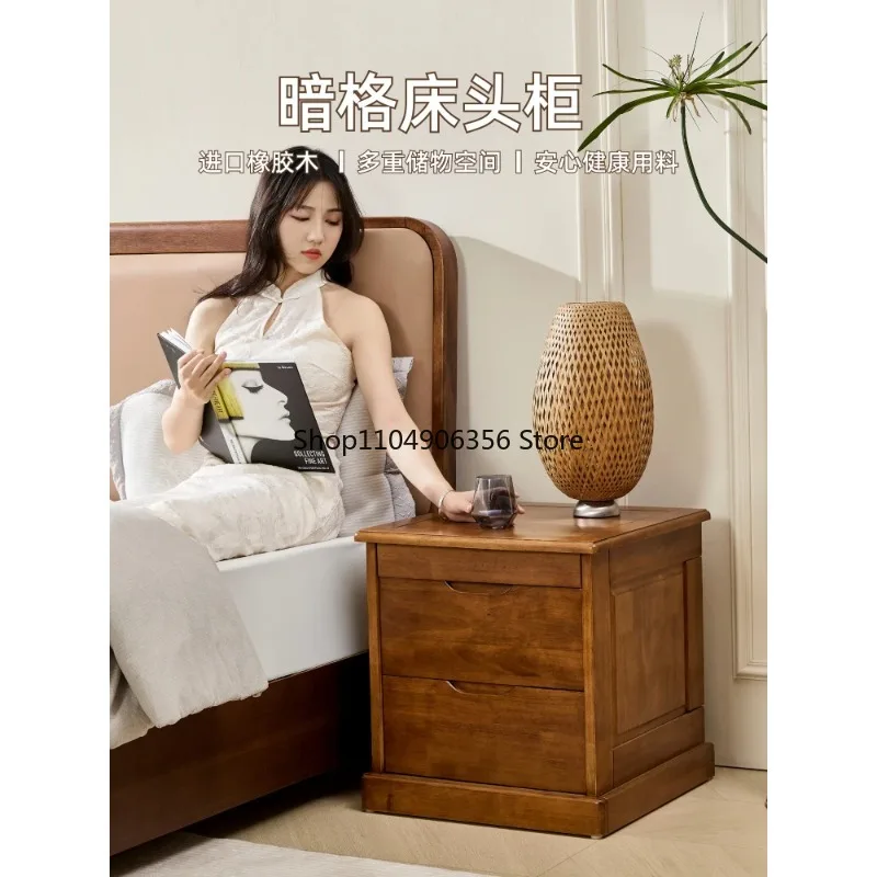 for T01 upgrade double hidden compartment pure solid wood design large capacity storage bedside safe integrated