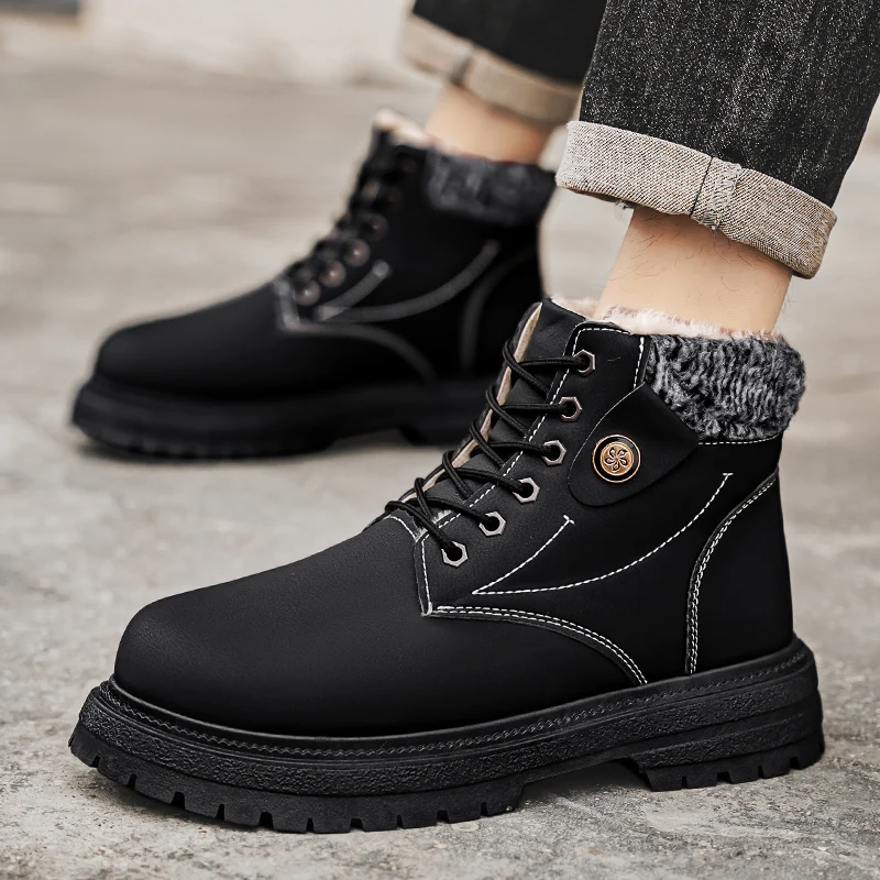 

Latest Fashion Winter Warm Men's Work Safety Boots Waterproof Rugged Steel Toe Shoes Sneakers Safety Protection Coldproof