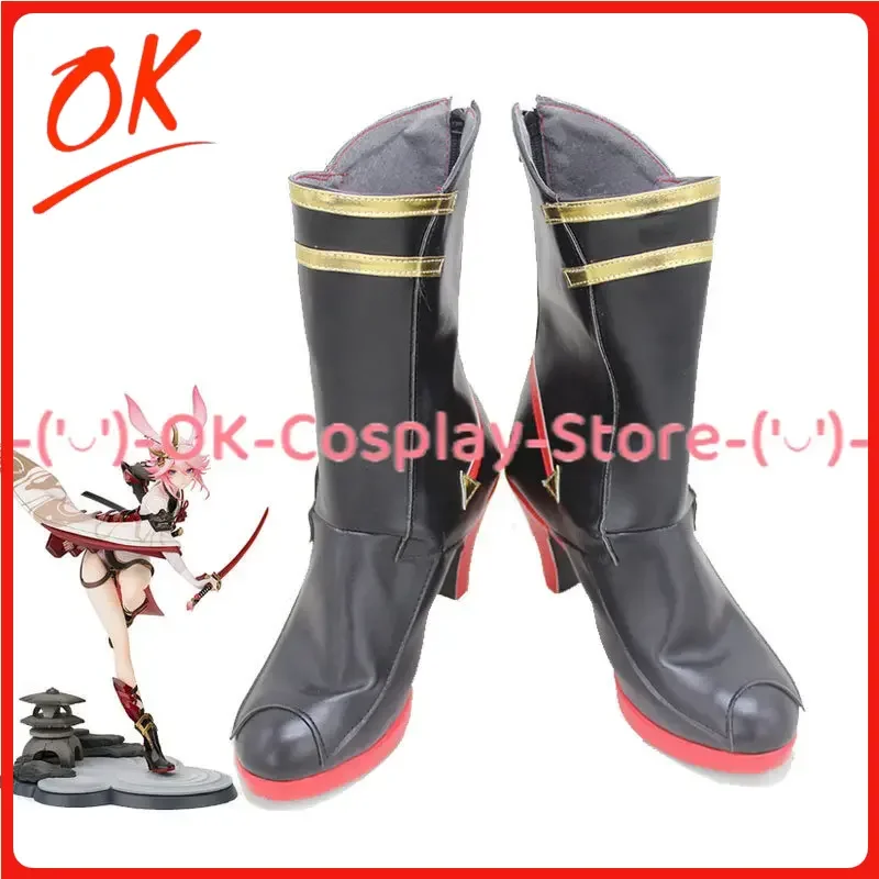 

[Customized] Yae Sakura Cosplay Shoes Game Honkai Impact 3 Anime Roleplay Prop Halloween Carnival Party PU Leather Boots