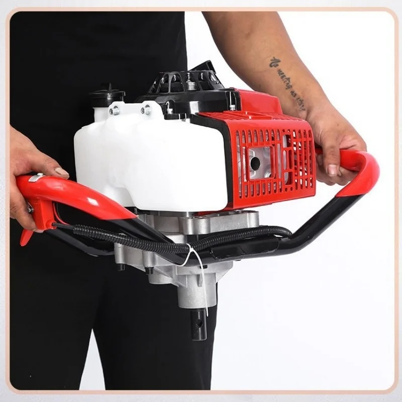 New Universal 2 Stroke Petrol Ground Drill, Handheld Soil Drilling Machine for Hole Digging