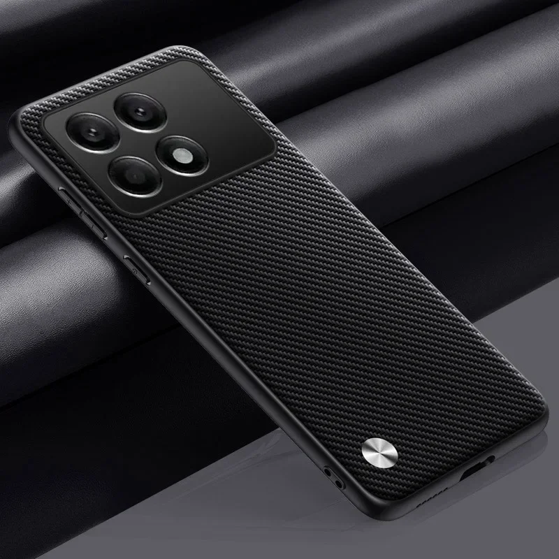 PU Couro Shockproof Silicone Case para Xiaomi, Tampa do telefone traseiro, Poco X6 Pro, Coque Funda