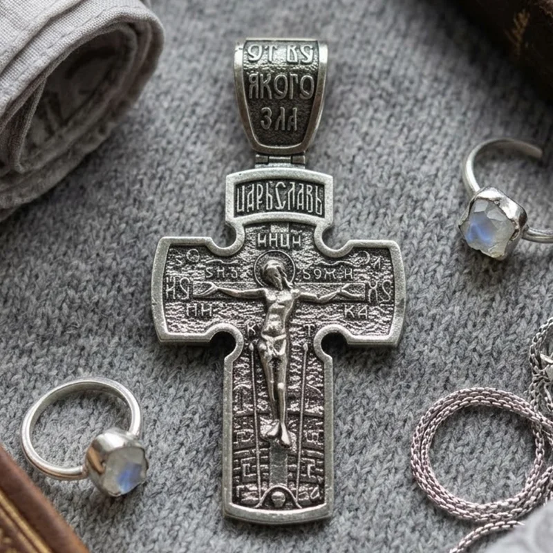 Buy 4 Get 1 Free The Two Wings of Faith double-sided stainless steel cross testament to divine protection cast in metal Pendant