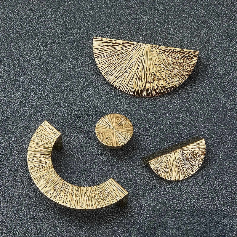 Brass with Linear Hammered Pattern Furniture Handles Bright Gold/Silver Knobs and Handles for Drawers Drawer Cabinet Pulls