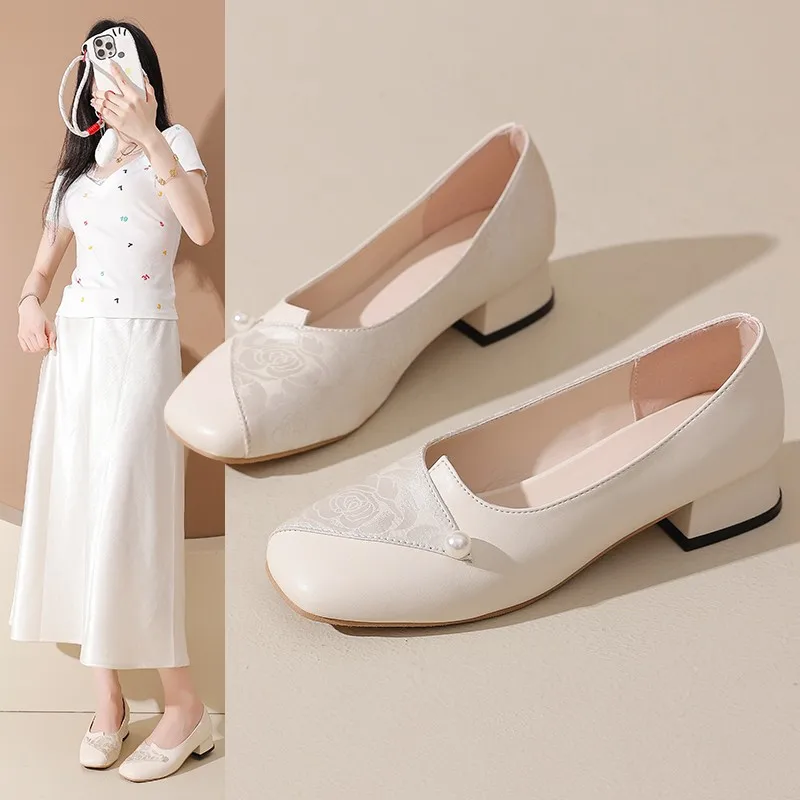 

Модная высококачественная и популярная женская обувь Sellin, женская обувь на высоком каблуке 2025 года, модные новые женские туфли на каблуке с квадратным носком