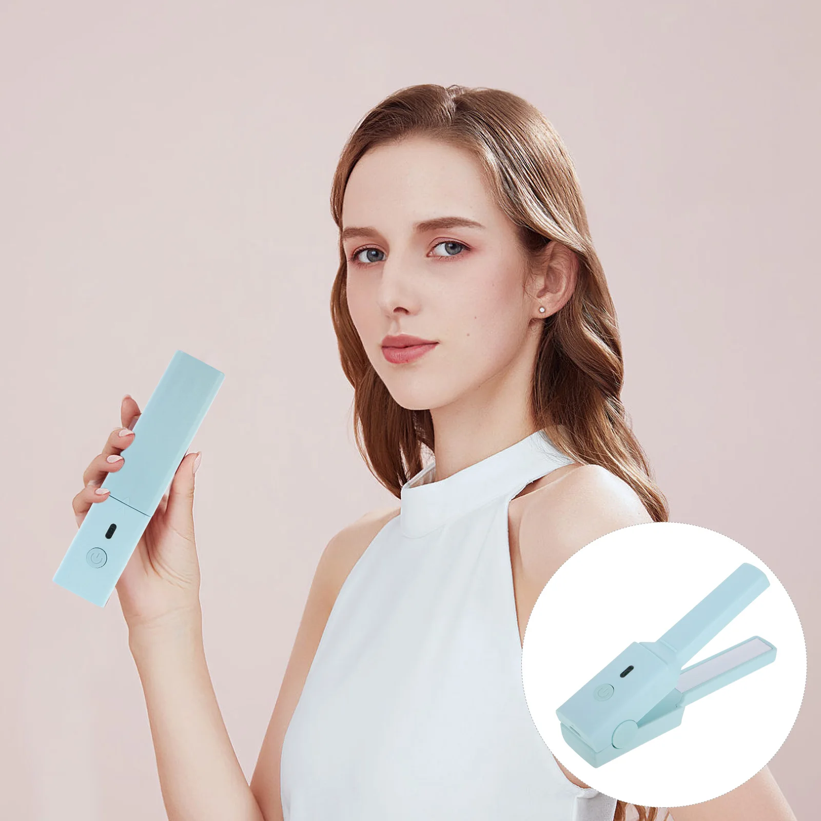 

Mini Portable Hair Straightener Electric Curling Iron Small Flat Irons for Short Hair Travel Constant Temperature USB