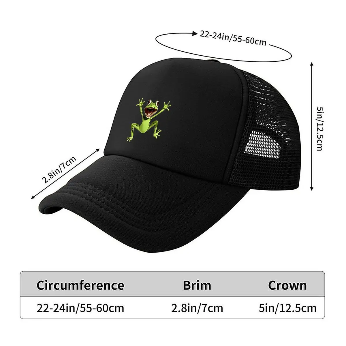 Funky Frog Print Baseball Cap - Soft Breathable Textile Hat Suitable for Outdoor Adventures, Casual  2026 Mesh Baseball Cap