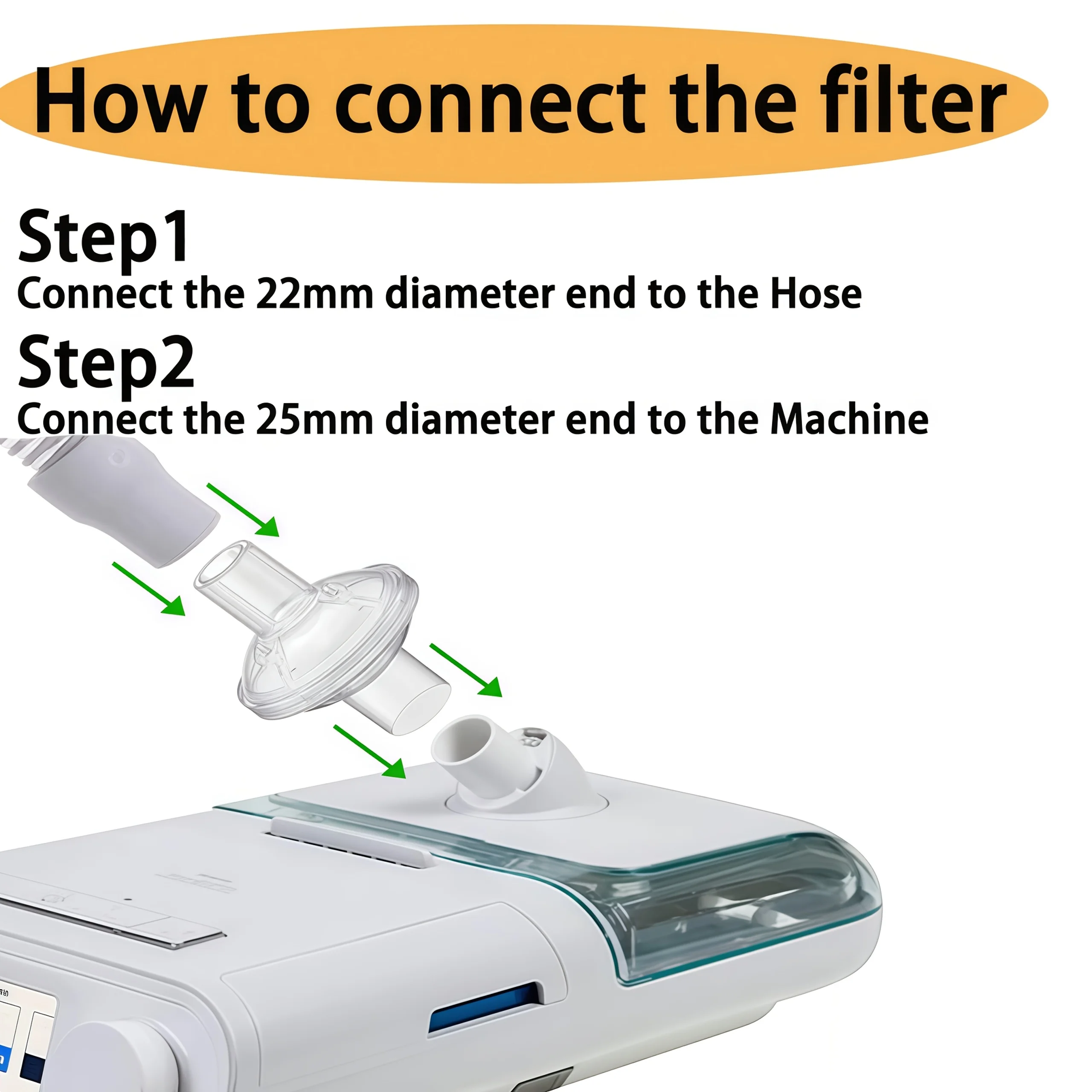Filters for Cpap Machine - Cpap Filters fit Inline Filters Compatible with Resmed and Any Machine Size 22mm and 25mm Cpap image 4