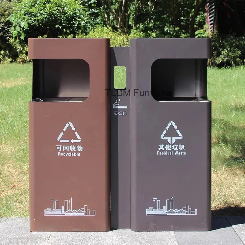 

Large Outdoor Garbage Bin Community Property Fruit Peel Box Stainless Steel Customized Room Dump Recycling Bin Separate Sorting