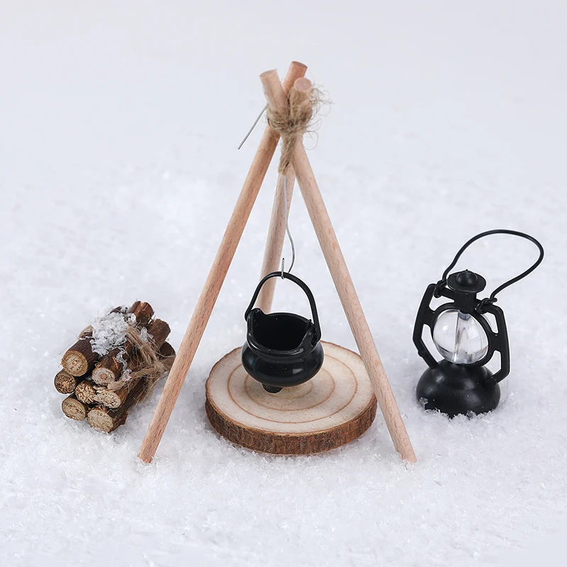 1:12 Dollhouse Camping Campfire Scene Model Dollhouse Miniature Bonfire Ornament Micro Garden Landscape Decoration Accessories