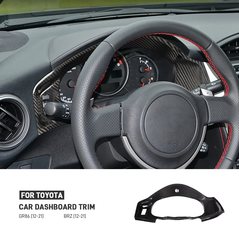 

For Toyota 86 GR86 For Subaru BRZ 12-21 Real Carbon Fiber Car Dashboard Display Decorative Frame Trim Cover Interior Accessories