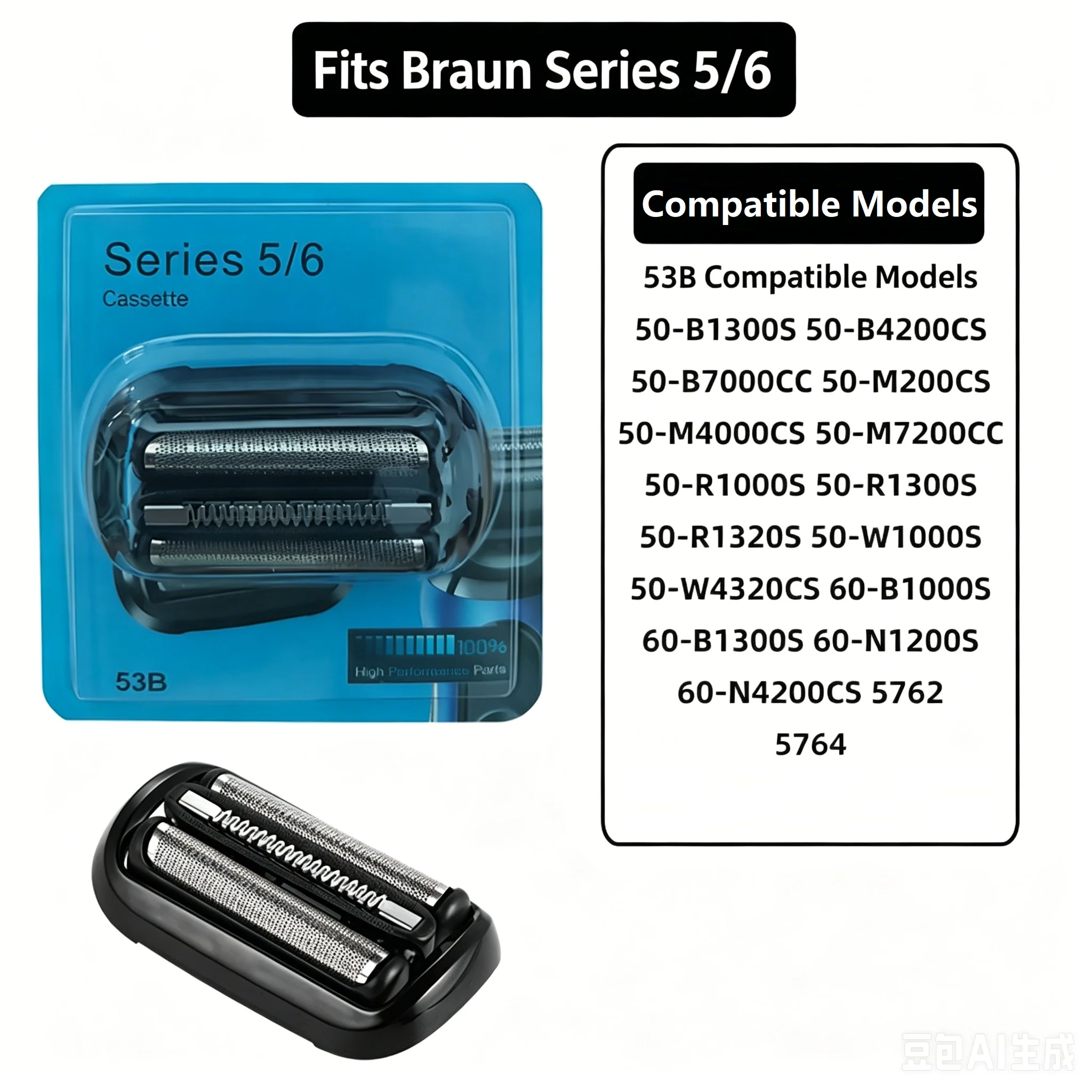 Suitable for Braun Shaver Head S3 5 7 8 9 Series Blade Accessories 5020cs 5018s 5035s 5049cs 5050cs 6020s 6040cs 6075cc 6072cc