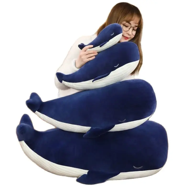 25-85cm Cartoon Super Plush Toy Sea Animal Blue Whale Soft Toy Stuffed Birthday Boys Girls Children Gift New