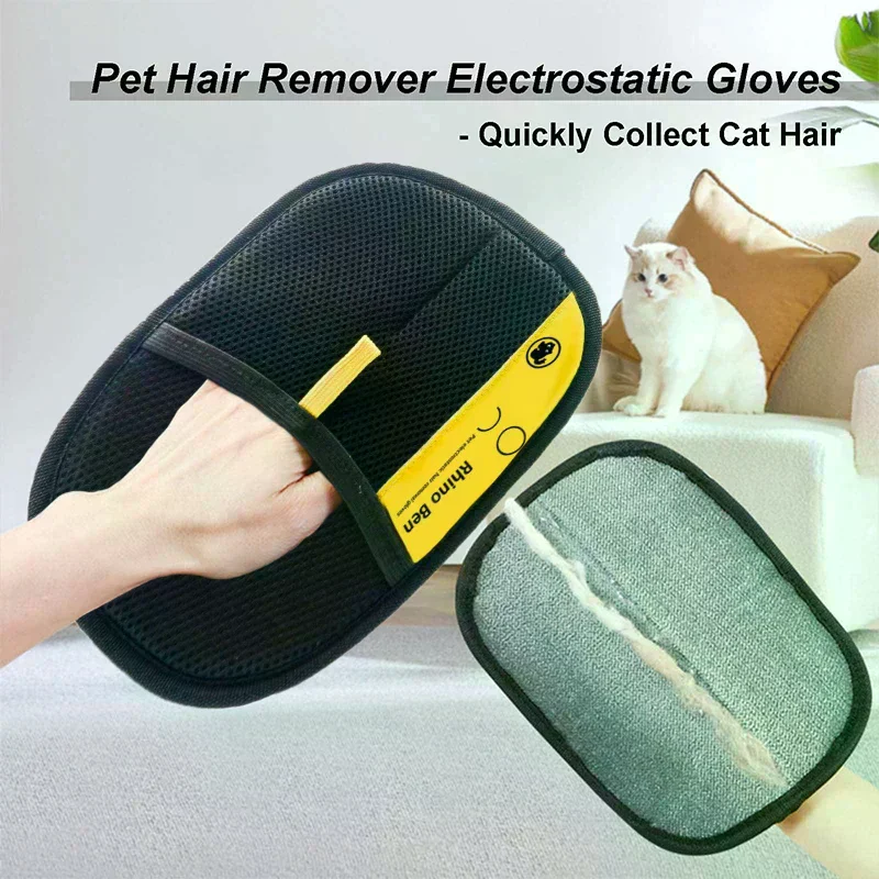 Hair Remover Electrostatic Gloves, 2025 New Pet Hair Removal Glove For Cats & Dogs Pet